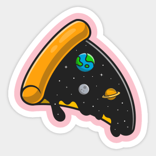 Pizza Space Topping Cartoon Sticker